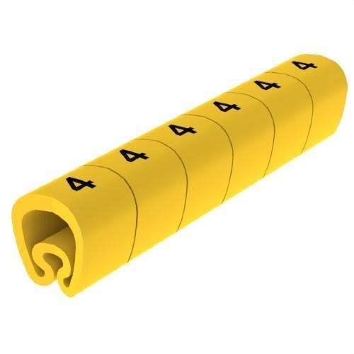 Prethodno izrezani žuti PVC označivači Ø18 plastificirani s referencom 1813-4 marke UNEX