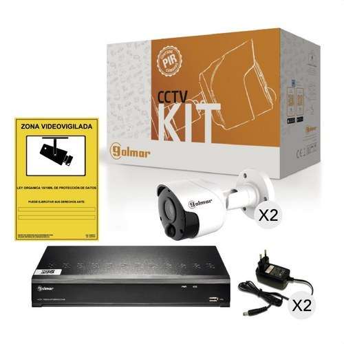Osnovni komplet Golmar KIT-2BHVR1P s DVR-om i dvije PIR bullet kamere s referencom 31600904 marke GOLMAR