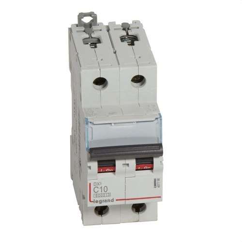 Magnetotermički prekidač DX3 2P 10A Krivulja C 6/10kA s referencom 407798 marke LEGRAND