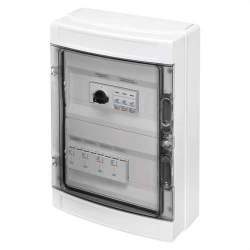 Predinstalirana kutija s 2 stringa 1000V DC 32A 2x12 modula s referencom GWD9908 marke GEWISS