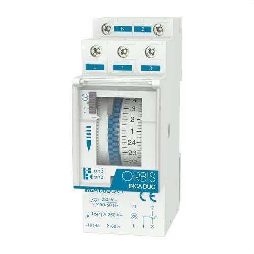 Analogni vremenski prekidač Obris INCA DUO QRD 230 V s referencom OB330232 marke ORBIS