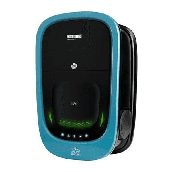 Dvostruki punjač za električni automobil s WiFi Orbis VIARI Combi trofazni 2 x 22 kW Tip II s referencom OB94P7CCKA2 marke ORBIS