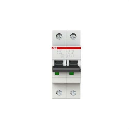 Magnetotermalni prekidač S202-C16 2P 16A Krivulja C 6kA s referencom 2CDS252001R0164 marke ABB