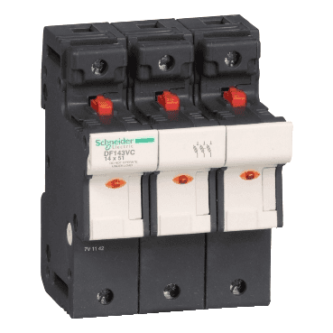Držač osigurača Tesys DF 3P 50A 690VAC 14x51mm s referencom DF143VC marke SCHNEIDER ELECTRIC