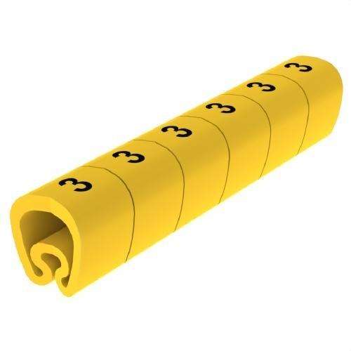 Prethodno izrezani žuti PVC označivači Ø5 plastificirani s referencom 1811-3 marke UNEX