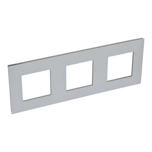 Uljepšavajući okvir za 3 elementa aluminij/krom Valena Next s referencom 741043 marke LEGRAND