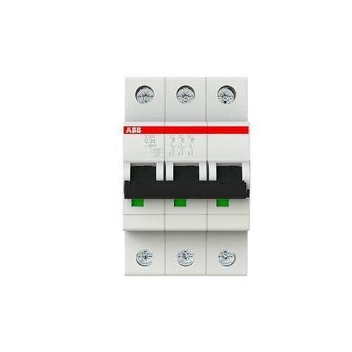Magnetotermalni prekidač S203-C20 3P 20A Krivulja C 10kA s referencom 2CDS253001R0204 marke ABB