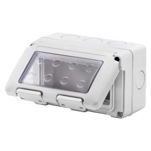 Površinska kutija za mehanizme SYSTEM 4 modula IP55 s referencom GW27044 marke GEWISS