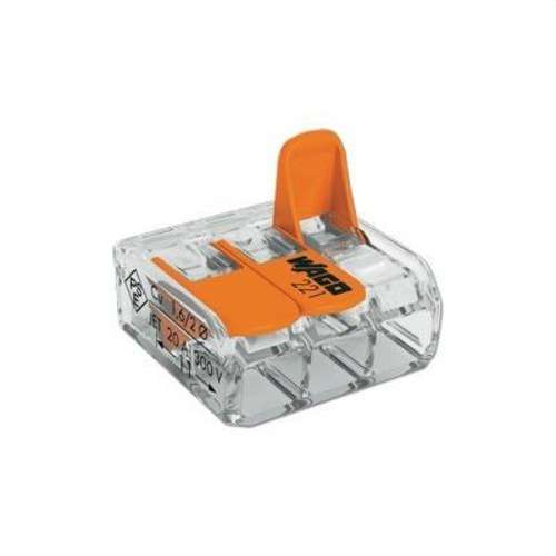 Spojna stezaljka s polugama za 3 priključka s referencom 221-413 marke JUNG