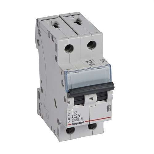 Magnetotermički prekidač TX3 2P 25A Krivulja C 6kA s referencom 403608 marke LEGRAND