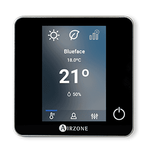 Žičani termostat Airzone Blueface Zero crni s referencom AZCE6BLUEZEROCN marke AIRZONE