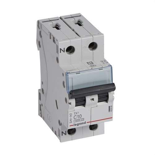 Magnetotermički prekidač TX3 P+N 10A Krivulja C 6kA s referencom 403585 marke LEGRAND