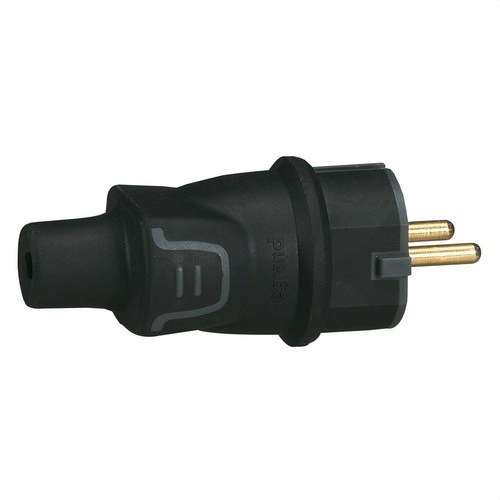 Utičnica 2P+T CRNA GUMA s referencom 050342 marke LEGRAND