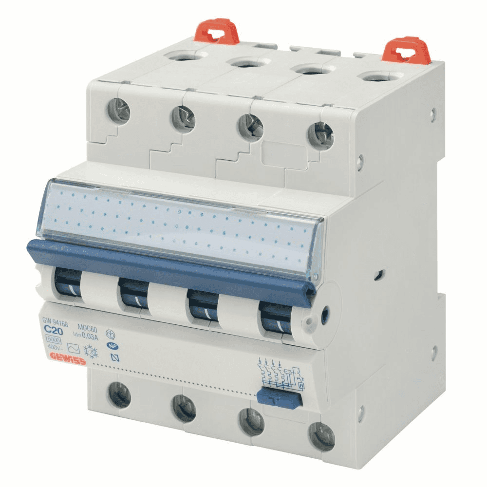 Kompaktni diferencijalni automatski prekidač MDC 45 4P krivulja C 32A klasa AC s referencom GW94070 marke GEWISS