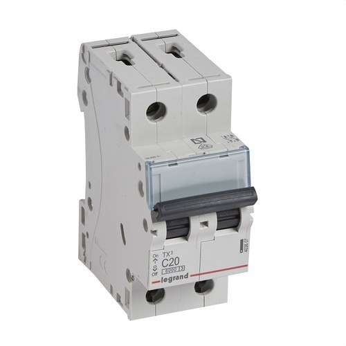 Magnetotermalni prekidač TX3 2P 20A Krivulja C 6kA s referencom 403607 marke LEGRAND