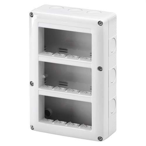 Površinska kutija za mehanizme SYSTEM 12 modula IP40 s referencom GW27024 marke GEWISS