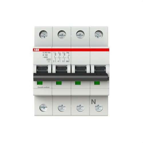 Magnetotermički prekidač S203-C10NA 3P+N 10A Krivulja C 10kA s referencom 2CDS253103R0104 marke ABB