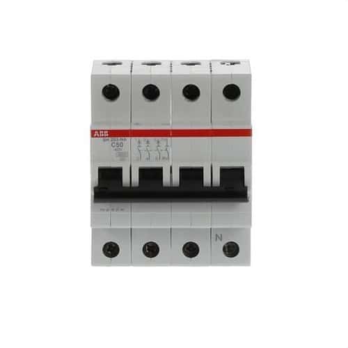 Magnetotermički prekidač SH203-C50NA 3P+N 50A Krivulja C 6kA s referencom 2CDS213103R0504 marke ABB