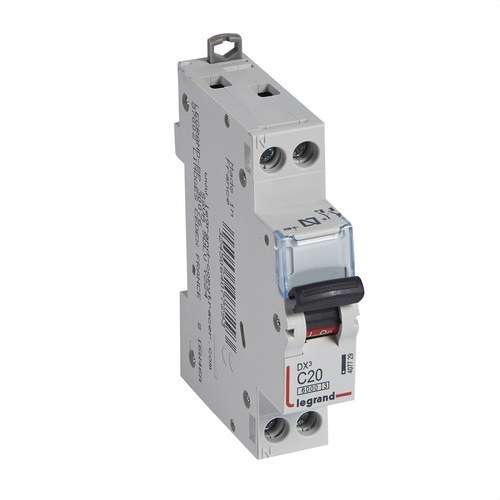 Magnetotermički prekidač DX3 1P+N 20A Krivulja C 6/10kA s referencom 407729 marke LEGRAND