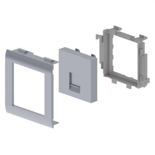 Ravna ploča 1 RJ45 aluminijske boje 65mm U24X s referencom 93749-03 marke UNEX