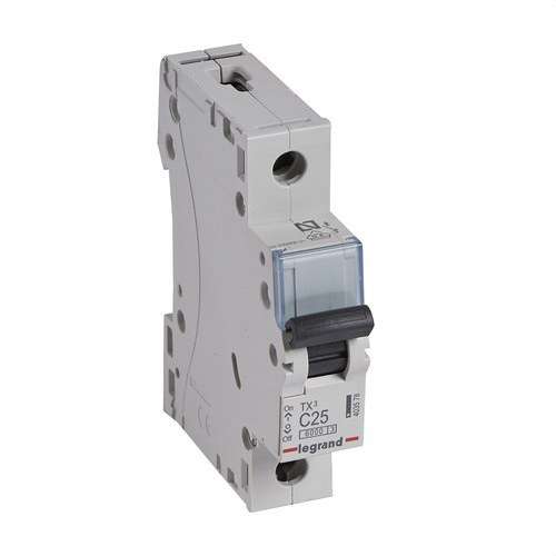 Magnetotermički prekidač TX3 1P 25A Krivulja C 6kA s referencom 403578 marke LEGRAND
