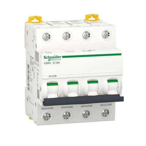 Magnetotermički prekidač iC60H 4P 16A Krivulja D 1000A s referencom A9F85416 marke SCHNEIDER ELECTRIC