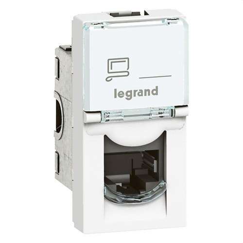 Legrand Mosaic RJ45 utičnica Cat 6 UTP 1 modul 8 kontakata LCS2 bijela s referencom 076561 marke LEGRAND