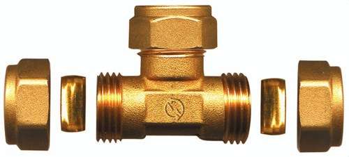 Mjedeni T-spoj 22x22x22mm s referencom TAP07999 marke ATUSA