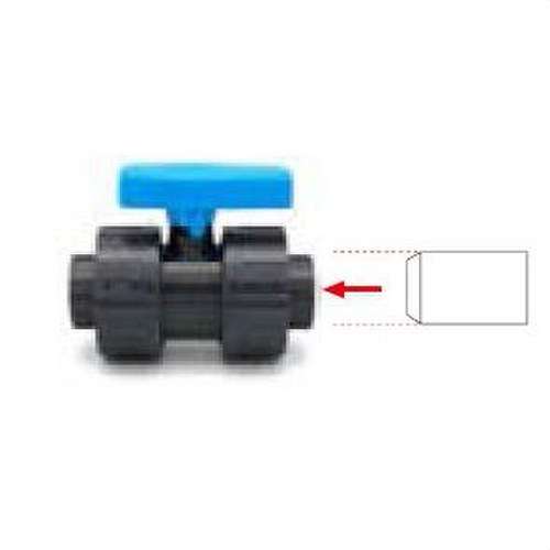 PVC kuglasti ventil za lijepljenje (dvosmjerni) TLAK VALV-04 63mm s referencom 700405 marke CREARPLAST
