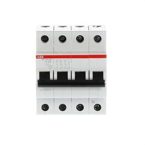 Magnetotermički prekidač SH203-C20NA 3P+N 20A Krivulja C s referencom 2CDS213103R0204 marke ABB