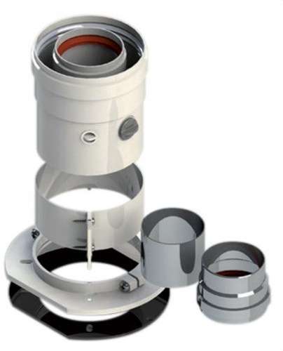 Vertikalni koaksijalni izlaz multikompatibilan 60/100mm bijeli aluminij s referencom 610CVMULTIP1 marke FIG