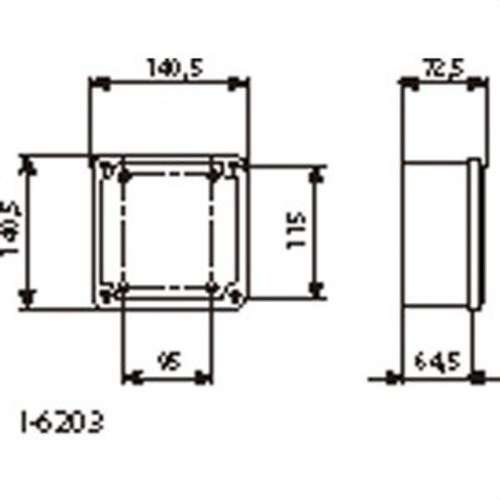 Slijepa razvodna kutija s neprozirnim poklopcem 130x130x60mm s referencom I-6203 marke BJC