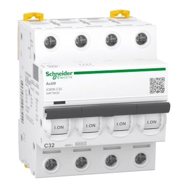 Magnetotermički prekidač IC60N 4P 32A Krivulja C 10kA s referencom A9F79432 marke SCHNEIDER ELECTRIC