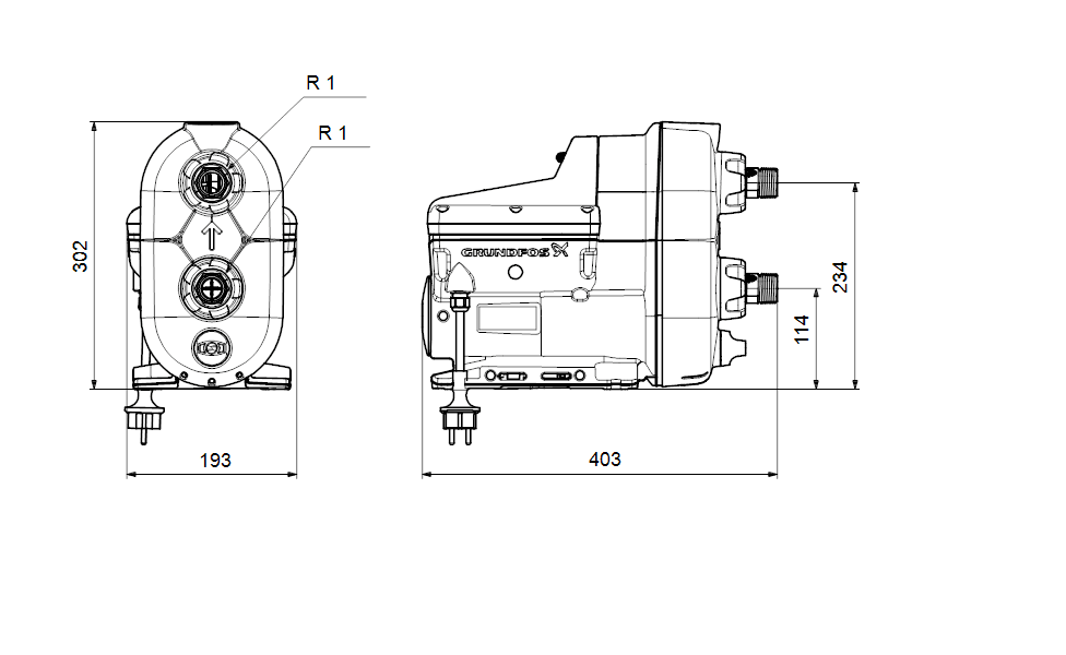 Samousisna tlačna grupa SCALA2 3-45 (Novi model) s referencom 93013252 marke GRUNDFOS
