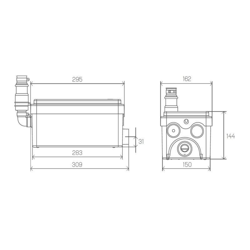 Evakuacijska pumpa SFA SANISHOWER za tuševe s referencom 0101000 marke SFA SANITRIT