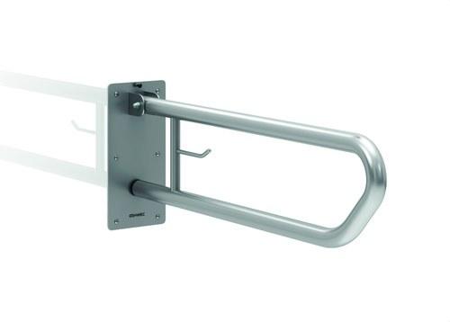 Preklopna potporna šipka 800mm s držačem za toaletni papir, matirani inox s referencom GW11 07 04 01 marke GENWEC