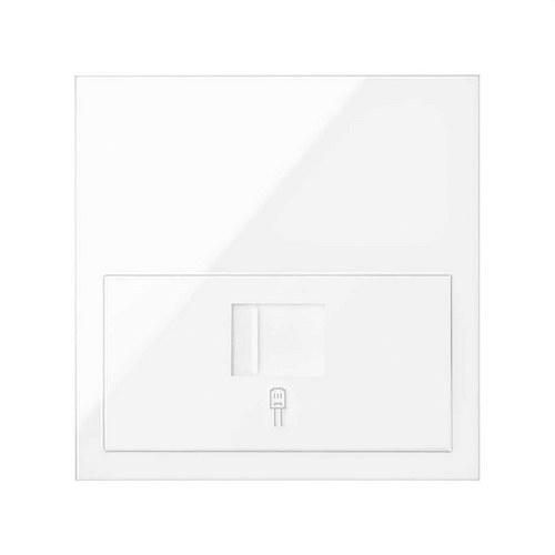 Prednji komplet za 1 element s 1 informatičkim priključkom RJ45 6 UTP s adapterom sjajno bijele boje Simon 100 s referencom 10020106-130 marke SIMON