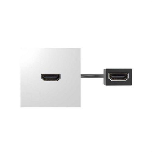 HDMI konektor tipa "A" ženski-ženski s kabelom i ugrađenom pločom bijeli Simon 400 s referencom 40001194-030 marke SIMON