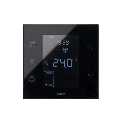 Sjajni crni termostat Simon 100 s referencom 10000810-138 marke SIMON