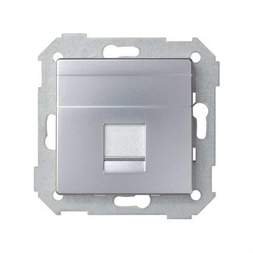 Ravna ploča za glas i podatke s prašnikom za 1 RJ45 AMP® priključak aluminij Simon 82 s referencom 82005-33 marke SIMON
