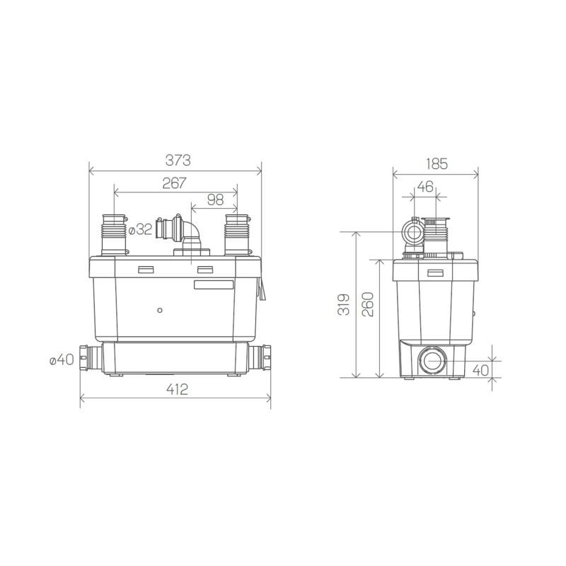 SFA SANISPEED pumpa za odvodnju za intenzivnu upotrebu u kuhinjama i praonicama s referencom 0101300 marke SFA SANITRIT