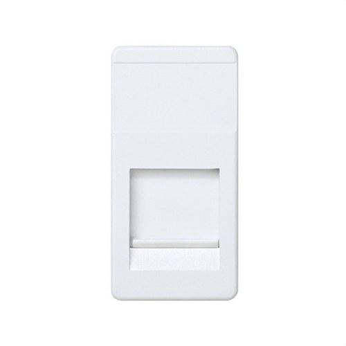 Ravna ploča za glas i podatke, pola elementa, s prašnikom za 1 RJ45 AMP priključak, bijela, Simon 27 Play s referencom 27087-34 marke SIMON