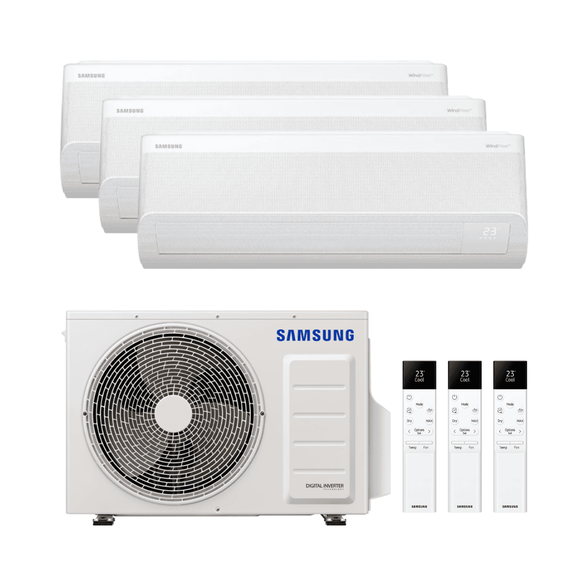 Klima uređaj 3u1 s WiFi Samsung WindFree Comfort S2 2,5 kW (2) + 3,5 kW s referencom KITSAMWINDFREE09+09+12 marke SAMSUNG