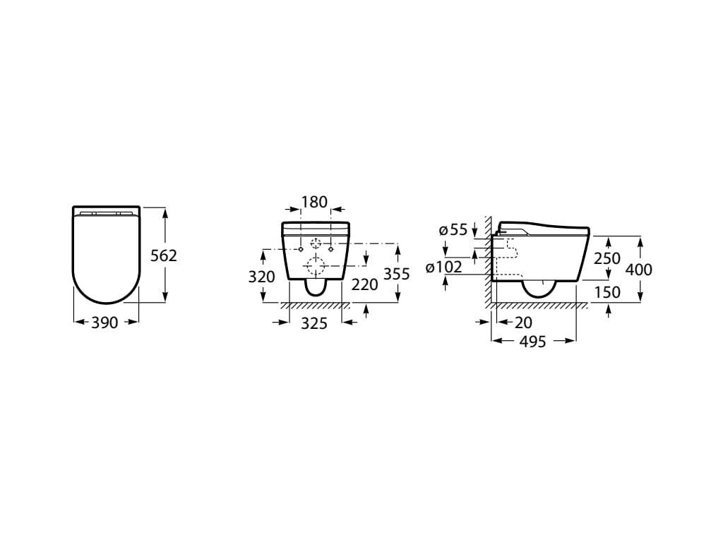Pametni viseći WC In-Wash® Inspira Roca Rimless s referencom A803060001 marke ROCA