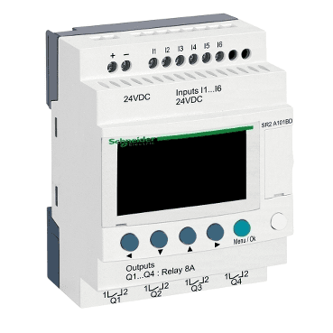 Kompaktni programabilni rele Zelio Logic 10 E S 24 V DC bez sata s ekranom s referencom SR2A101BD marke SCHNEIDER ELECTRIC