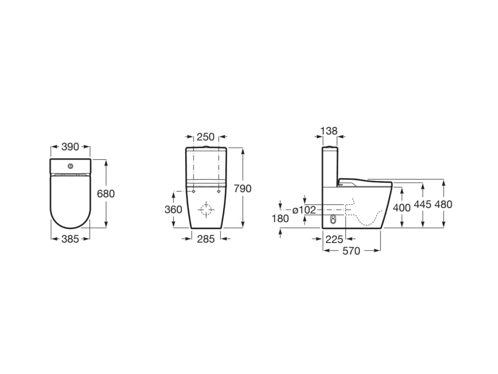 Pametni WC In-Wash® Inspira uz zid Roca Rimless s referencom A80306L001 marke ROCA