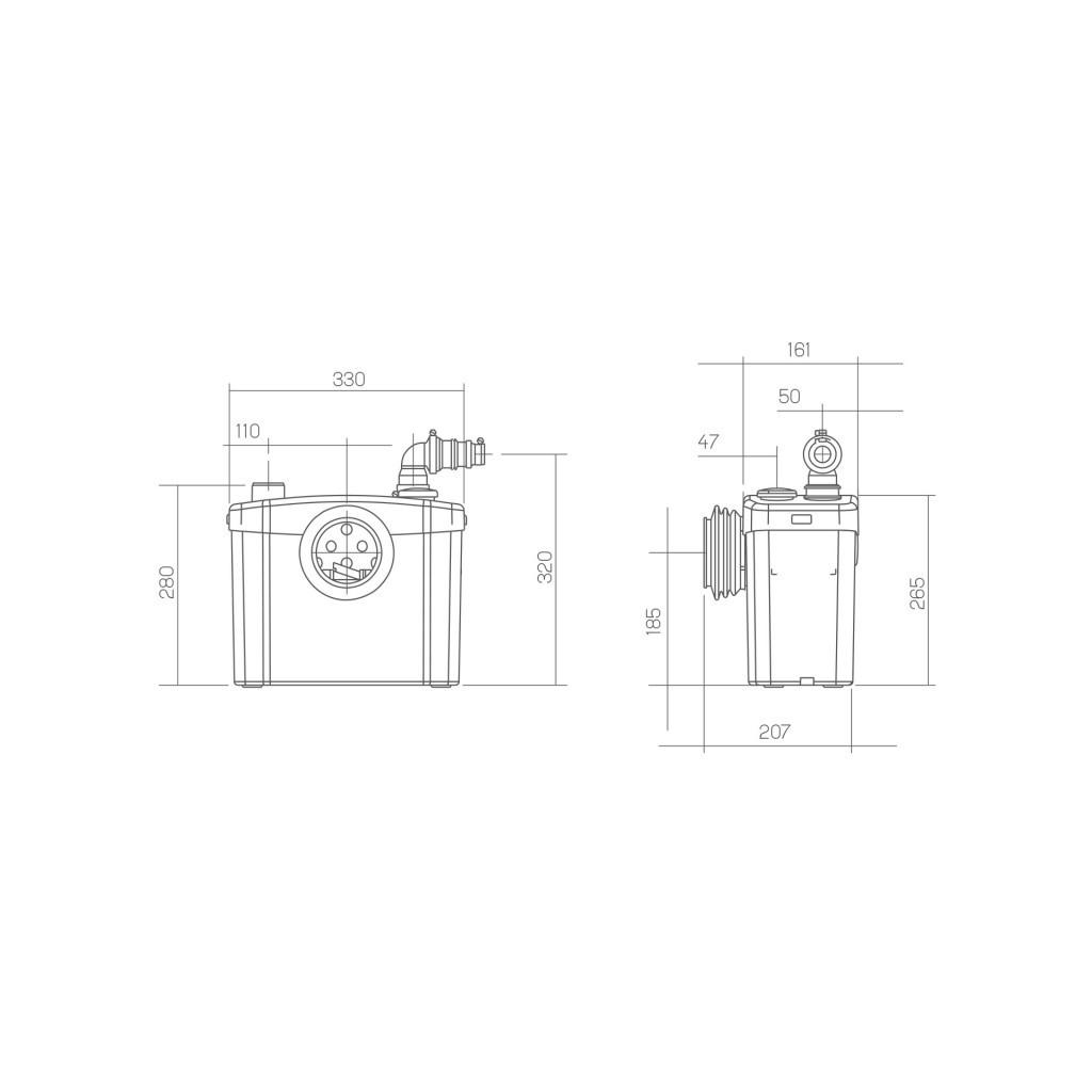 Sanitarni drobilica SFA SANITOP za WC školjke i umivaonike s referencom 0100200 marke SFA SANITRIT