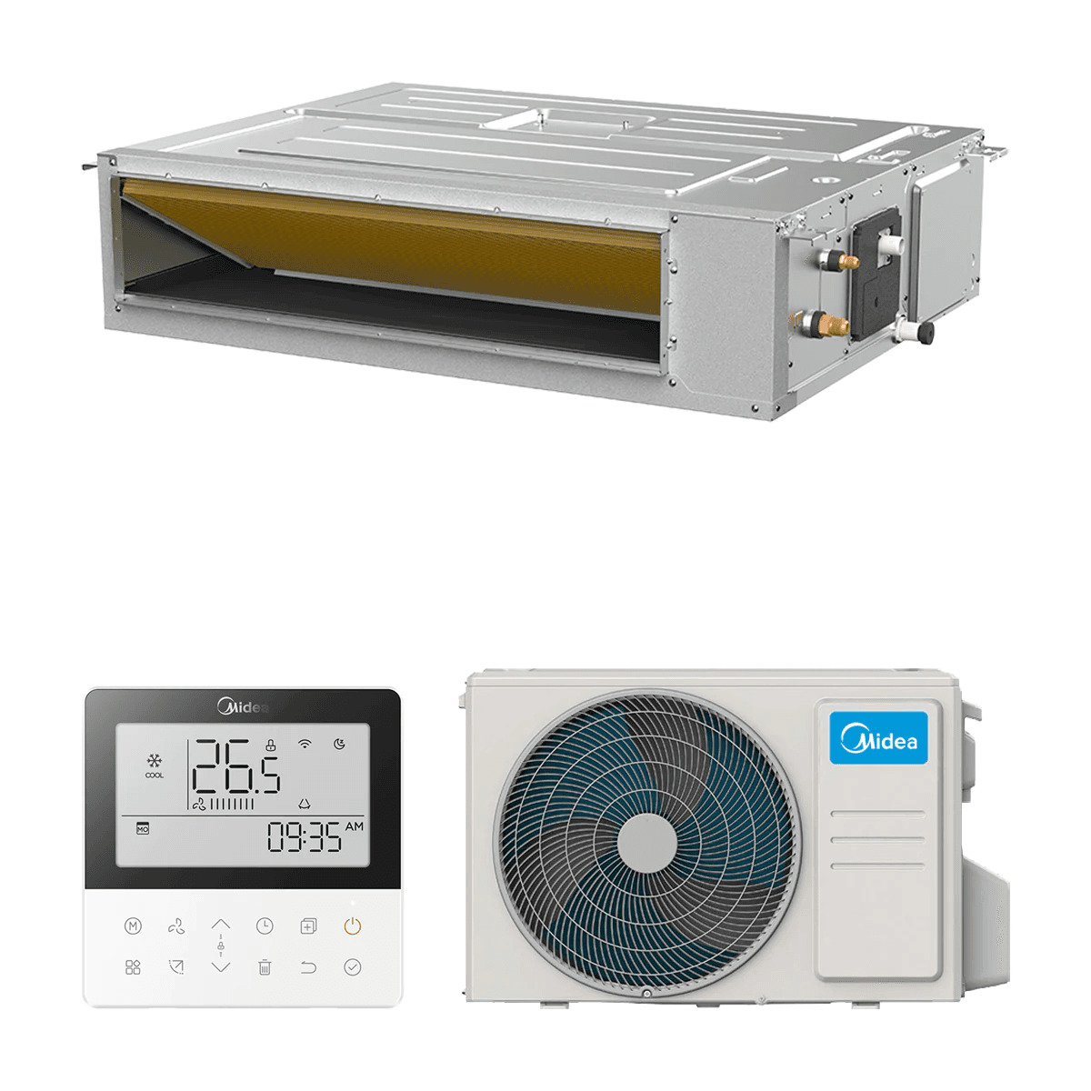 Kanalni klima uređaj Midea A7 12,0 kW 41000 BTU s referencom MTJ-125(42)N8Q-1 marke MIDEA