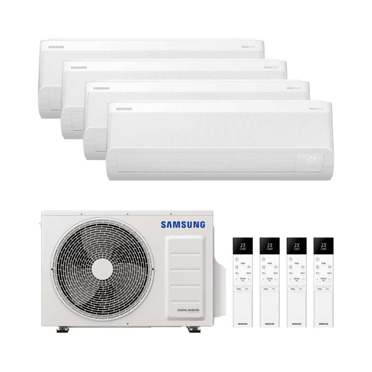 Klima uređaj 4u1 s WiFi Samsung WindFree Comfort S2 2,5kW (3) + 3,5kW s referencom KITSAMWFCS209(03)+12 marke SAMSUNG