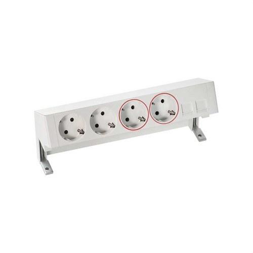 Kompletni stolni set s 2 schuko utičnice, 2 SAI utičnice i pločom za 2 RJ45 konektora bijeli Simon 400 s referencom 42502220-130 marke SIMON